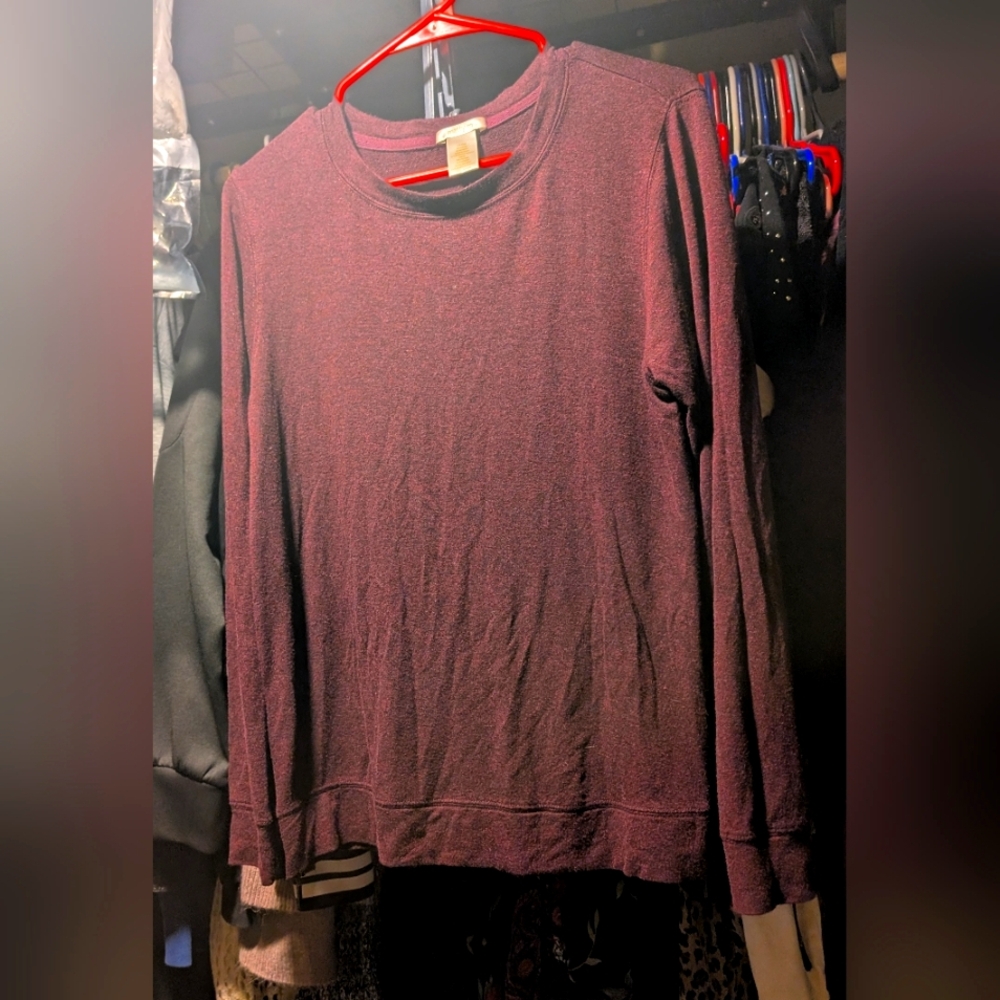 Matty M Burgundy Long Sleeve Top